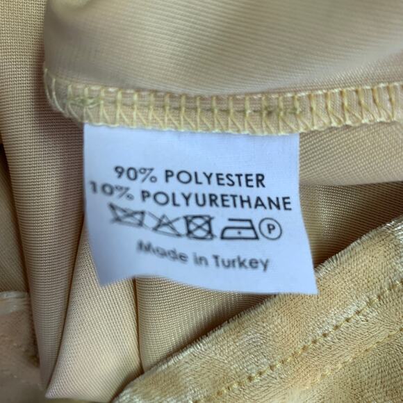 DRIES VAN NOTEN Size L Yellow Velour Scoop Neck Casual Top - Picture 5 of 5